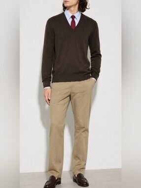 Burberry Brit Cashmere Cotton V-Neck Sweater Size Large
